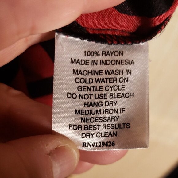 Escapada Womens Red Black Bell Sleeve Tunic Top Medium - Picture 6 of 6